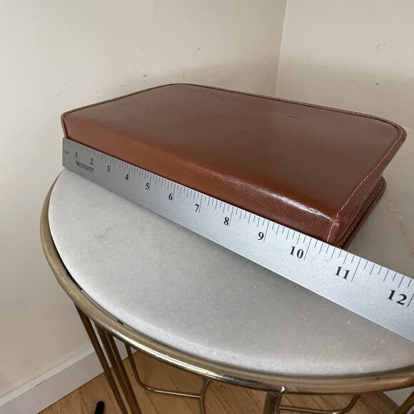 VTG 1950s Brown Leather Vanity Kit Grooming Travel Case MCM Mad Men Barber Shop - Picture 12 of 16